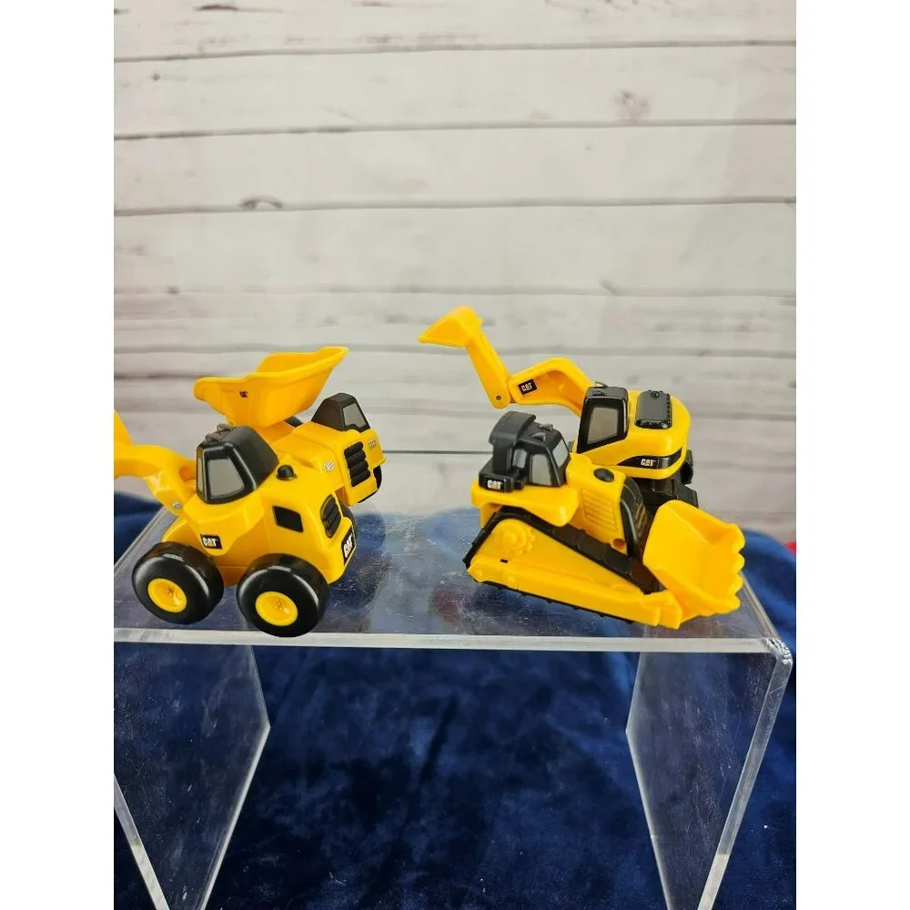 4x Caterpillar CAT Mini Machine Construction Truck 2” Yellow‎ Black Toy Car Set
